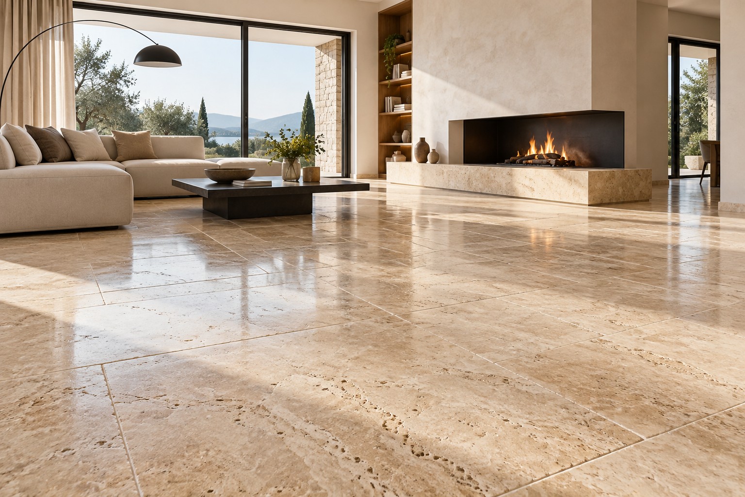 Esempio illustrativo: Pavimento in travertino
