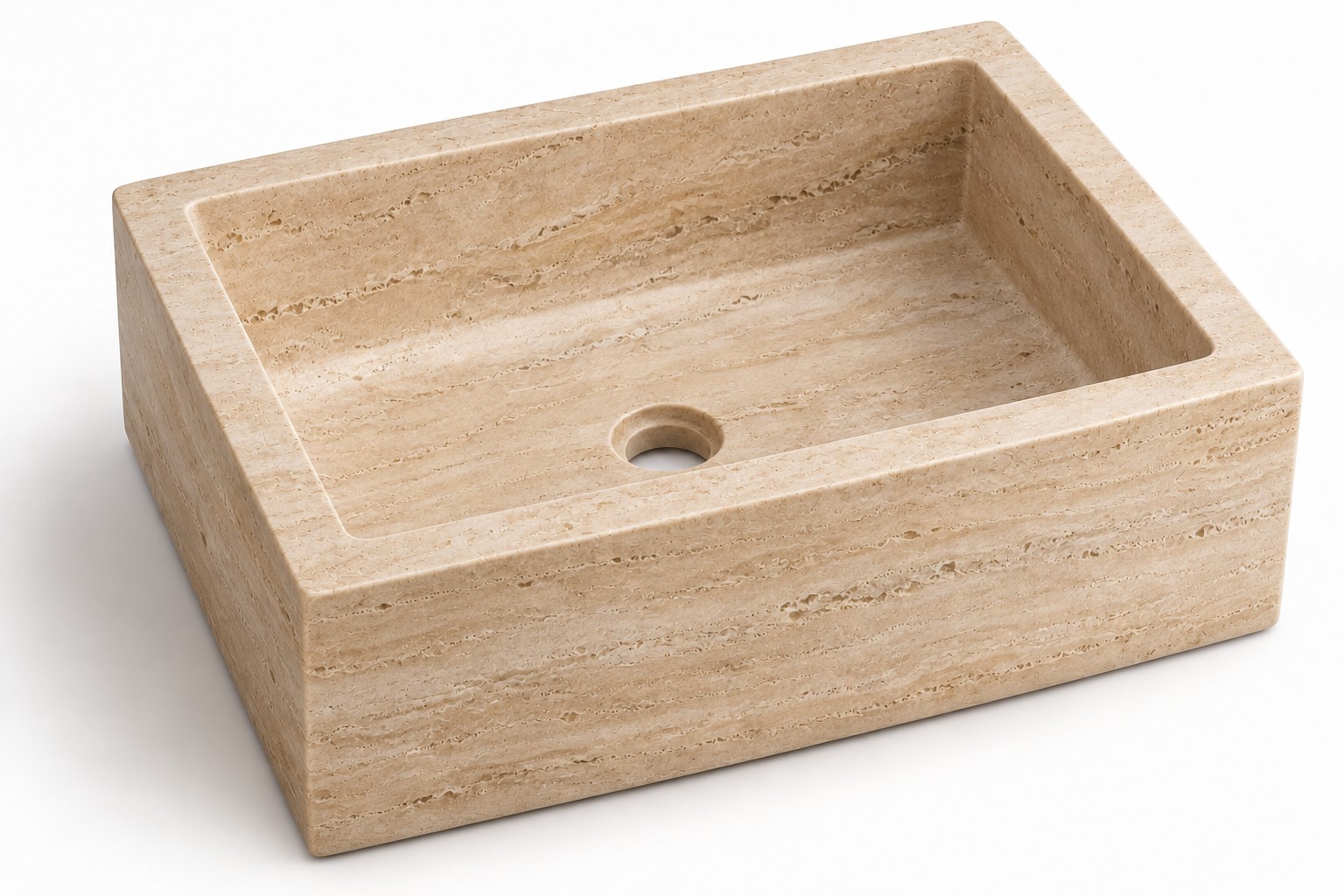 Lavello a massello: Rettangolare · Travertino beige